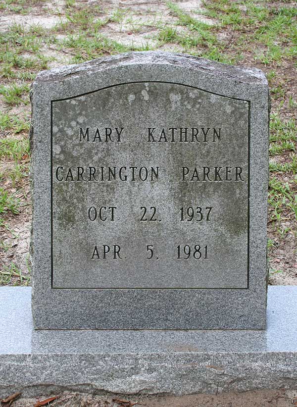 Mary Kathryn Carrington Parker Gravestone Photo