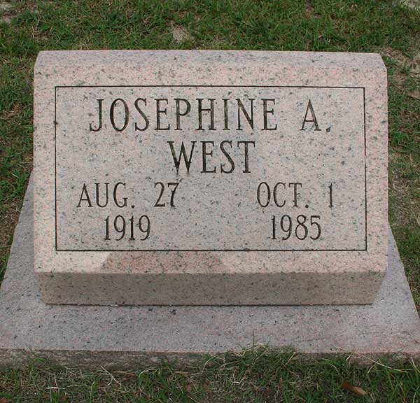 Josephine A. West Gravestone Photo