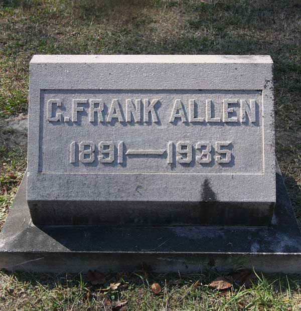 C. Frank Allen Gravestone Photo