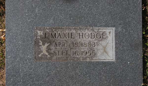 J. Maxie Hodge Gravestone Photo