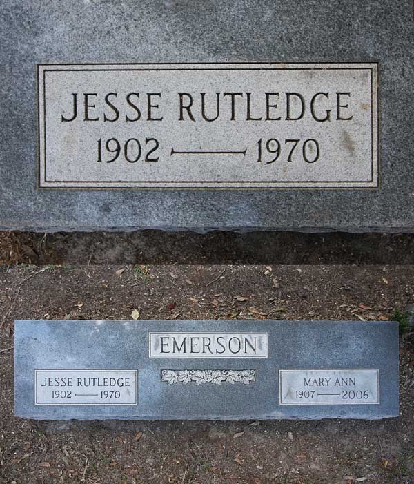 Jesse Rutledge Emerson Gravestone Photo