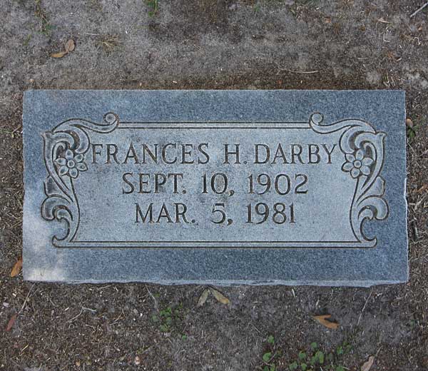 Frances H. Darby Gravestone Photo