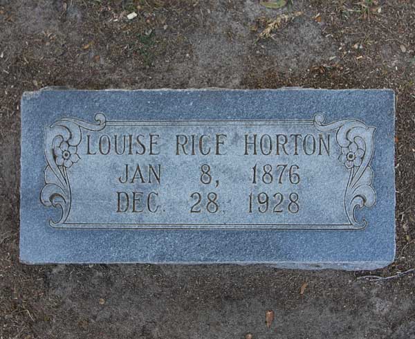 Louise Rice Horton Gravestone Photo