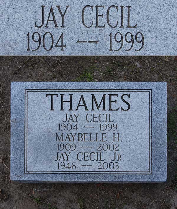 Jay Cecil Thames Gravestone Photo