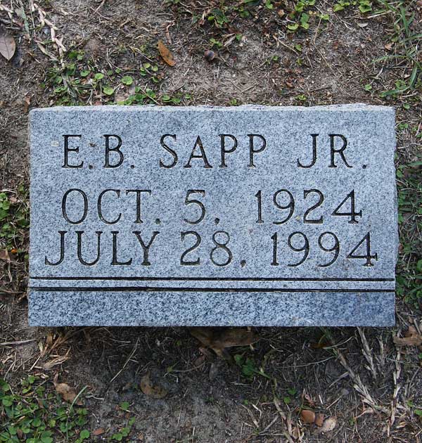 E. B. Sapp Gravestone Photo