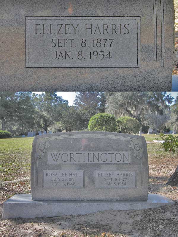 Ellzey Harris Worthington Gravestone Photo