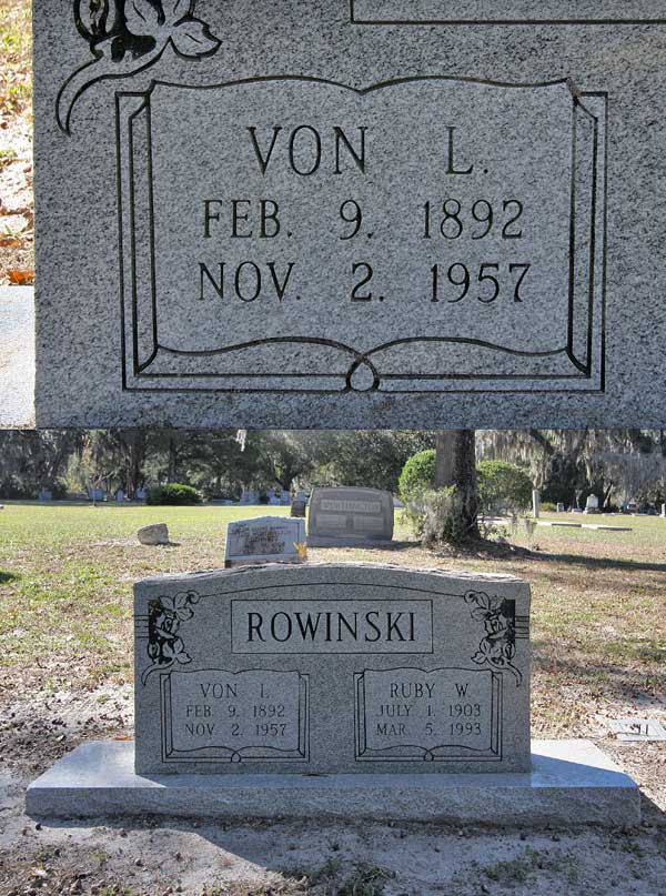 Von L. Rowinski Gravestone Photo