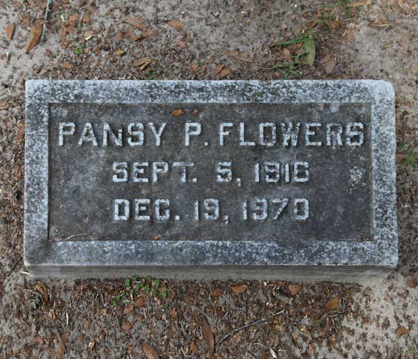 Pansy P. Flowers Gravestone Photo