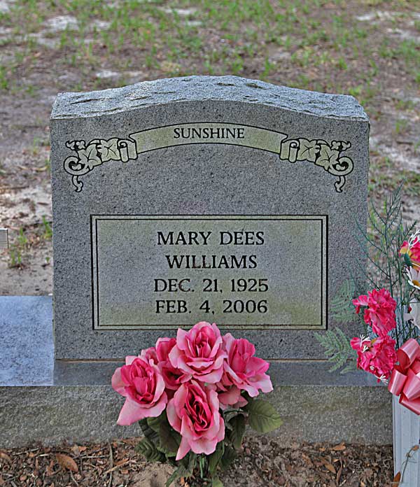 Mary Dees Williams Gravestone Photo