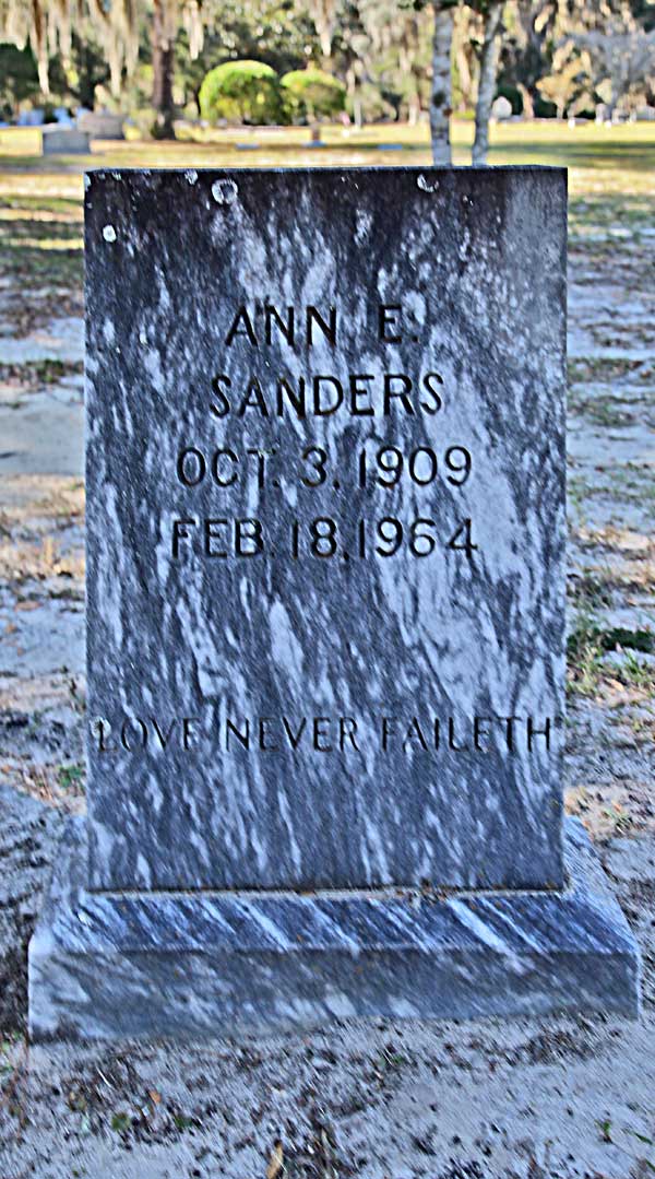 Ann E. Sanders Gravestone Photo
