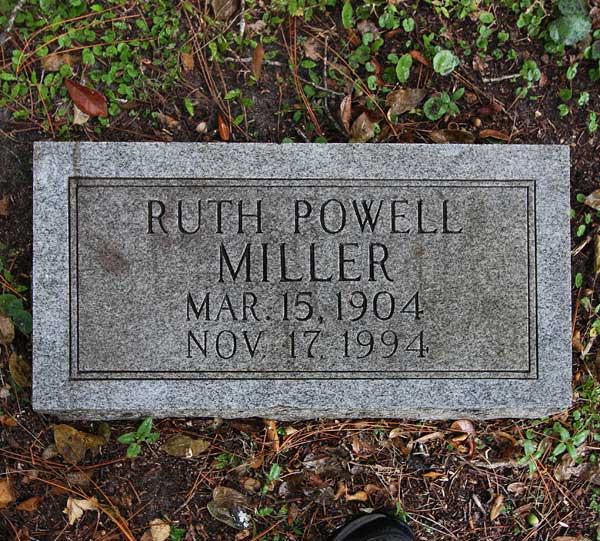 Ruth Powell Miller Gravestone Photo