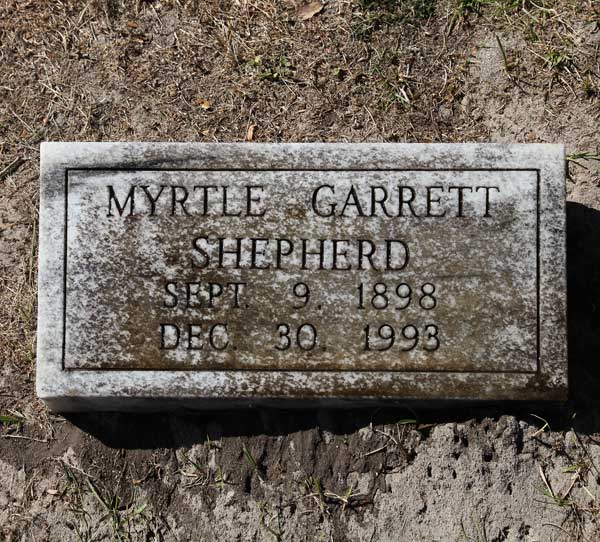 Myrtle Garrett Shepherd Gravestone Photo