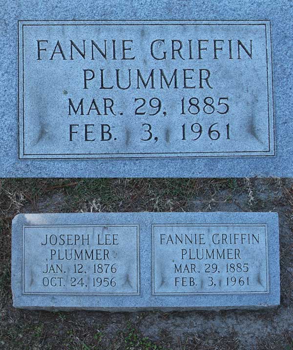 Fannie Griffin Plummer Gravestone Photo