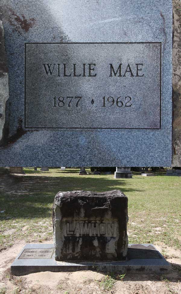 Willie Mae Lawhon Gravestone Photo