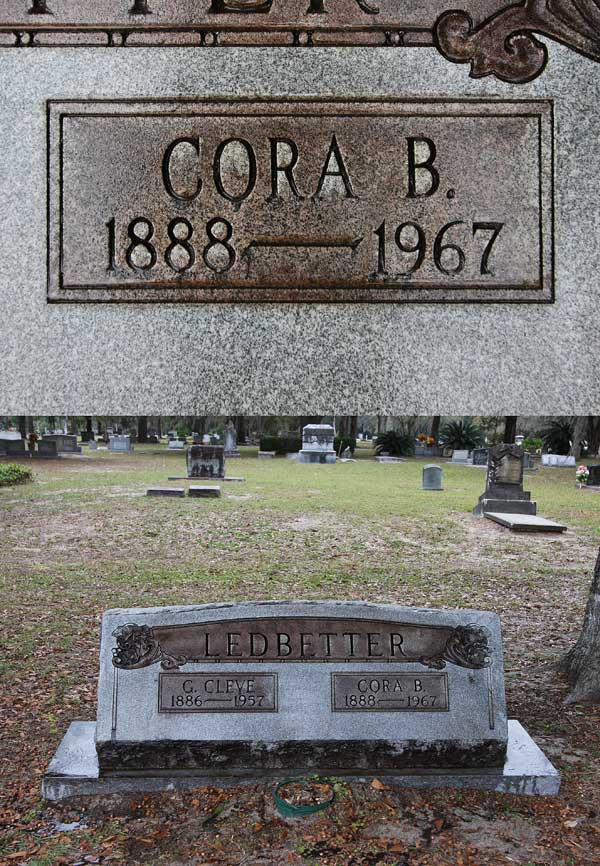Cora B. Ledbetter Gravestone Photo
