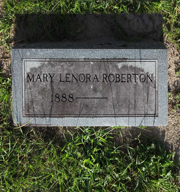 Mary Lenora Roberton Gravestone Photo