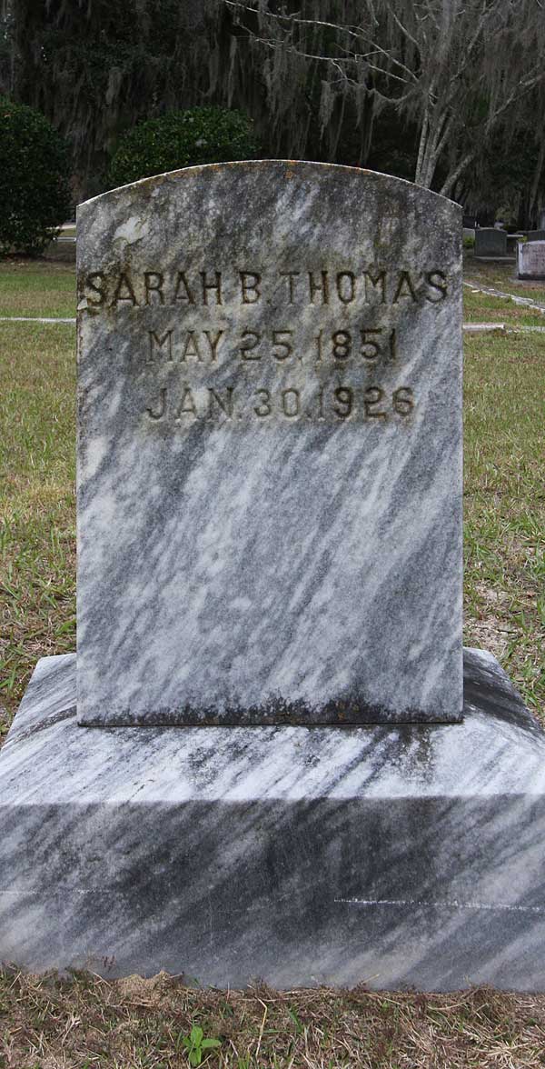 Sarah B. Thomas Gravestone Photo