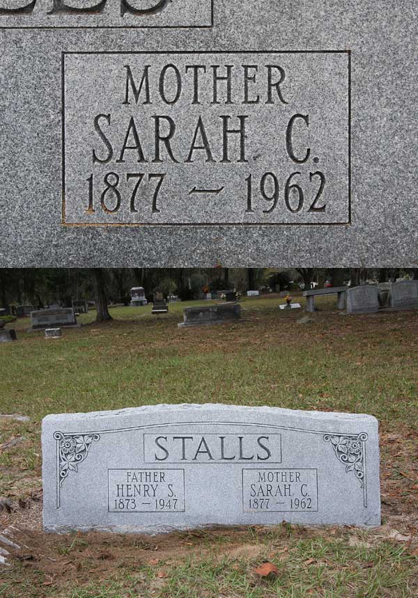Sarah C. Stalls Gravestone Photo