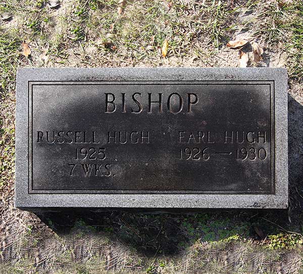 Russell Hugh & Earl Hugh Bishop Gravestone Photo