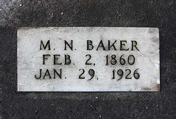 M. N. Baker Gravestone Photo