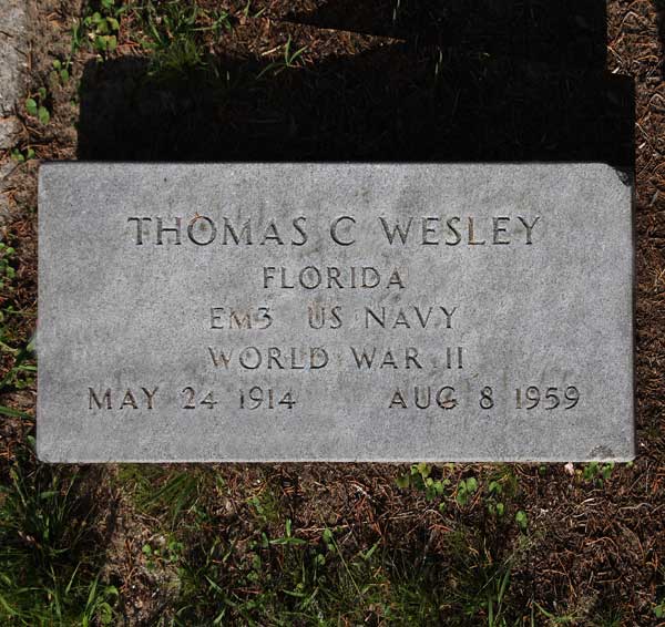 Thomas C. Wesley Gravestone Photo
