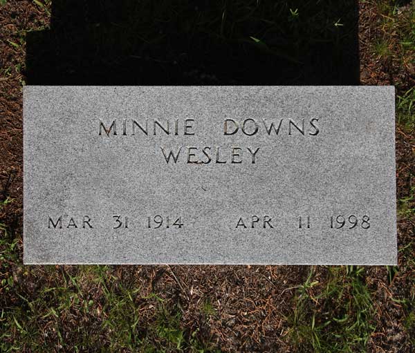 Minnie Downs Wesley Gravestone Photo