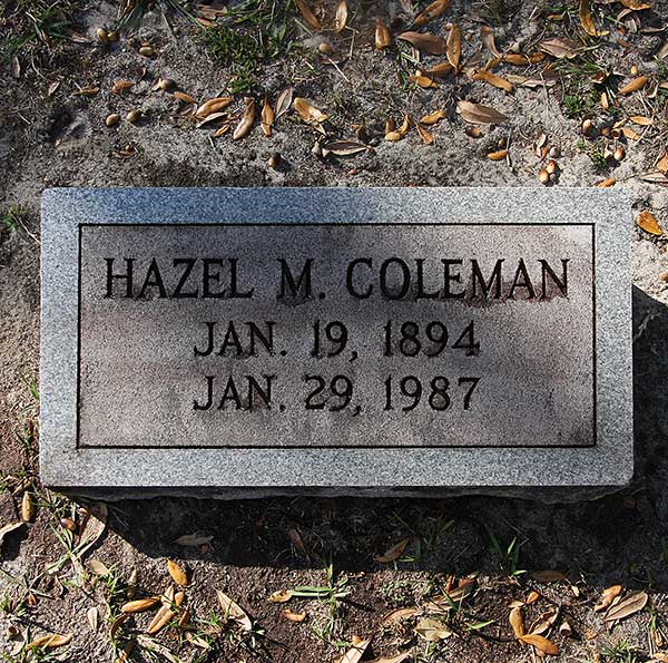 Hazel M. Coleman Gravestone Photo