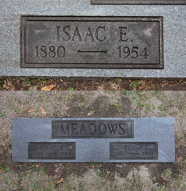 Isaac E. Meadows Gravestone Photo
