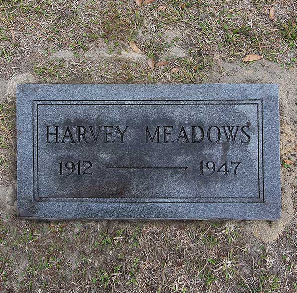 Harvey Meadows Gravestone Photo