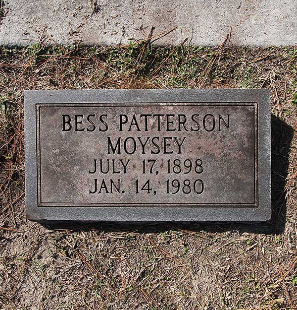 Bess Patterson Moysey Gravestone Photo