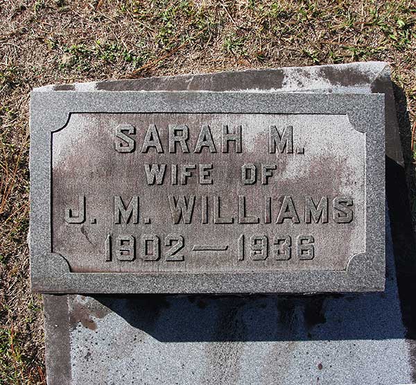 Sarah M. Williams Gravestone Photo