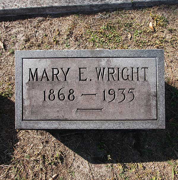 Mary E. Wright Gravestone Photo