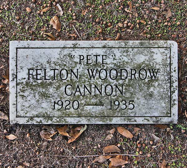 Felton Woodrow Cannon Gravestone Photo