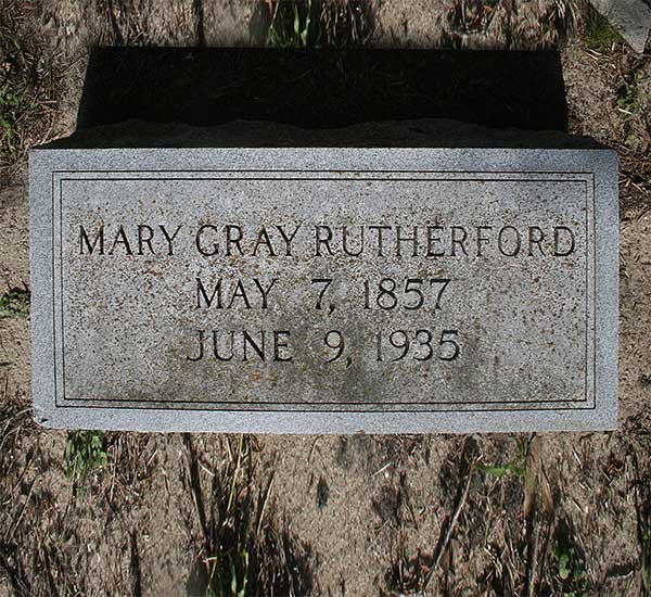 Mary Gray Rutherford Gravestone Photo