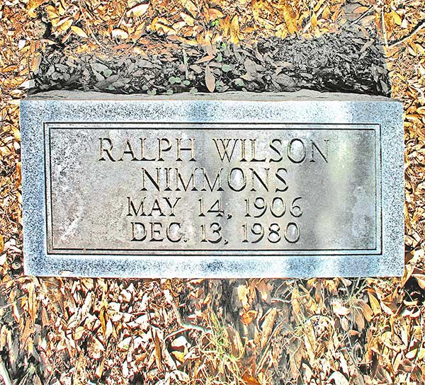 Ralph Wilson Nimmons Gravestone Photo
