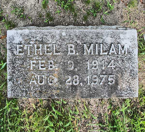 Ethel B. Milam Gravestone Photo