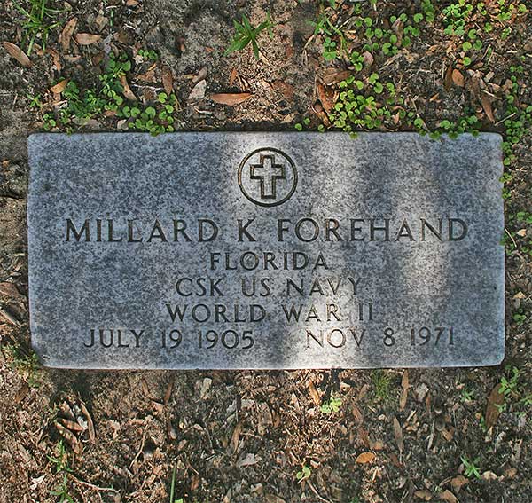 Millard K. Forehand Gravestone Photo