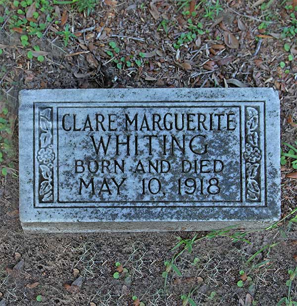 Clare Marguerite Whiting Gravestone Photo