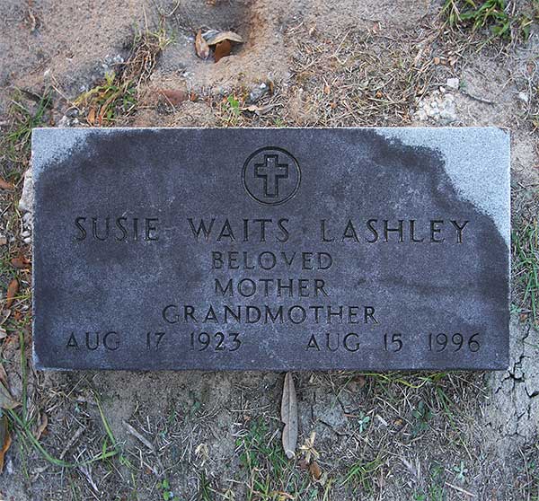 Susie Waits Lashley Gravestone Photo