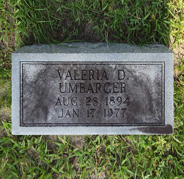 Valeria D. Umbarger Gravestone Photo