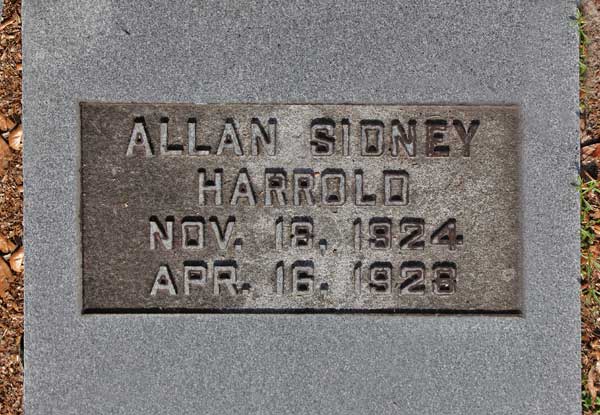 Allan Sidney Harrold Gravestone Photo