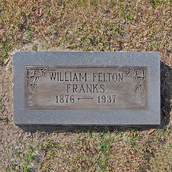 William Felton Franks Gravestone Photo