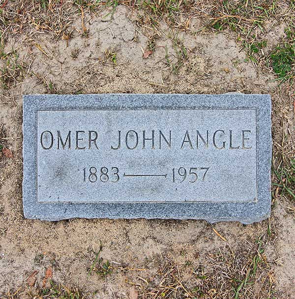 Omer John Angle Gravestone Photo