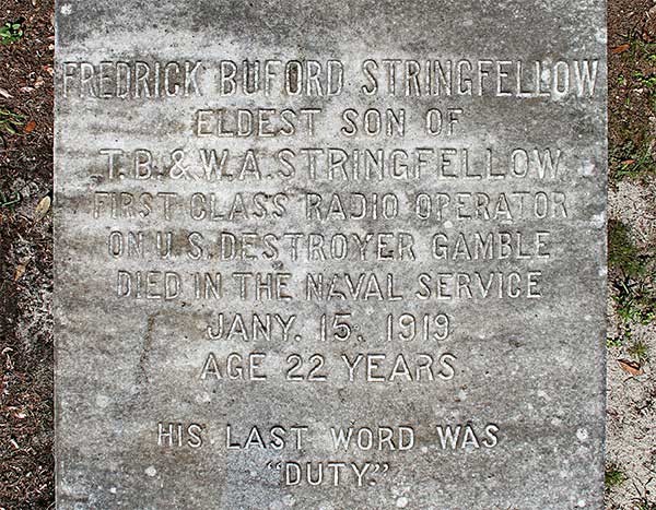 Fredrick Buford Stringfellow Gravestone Photo