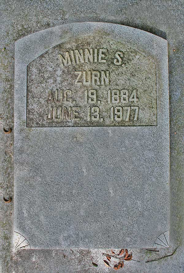 Minnie S. Zurn Gravestone Photo