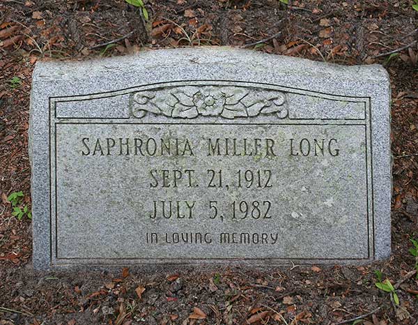 Saphronia Miller Long Gravestone Photo
