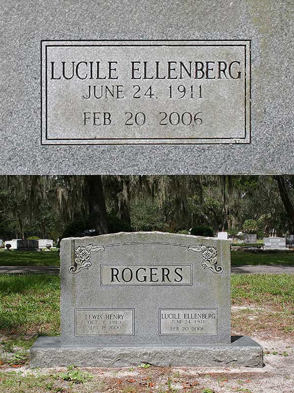 Lucile Ellenberg Rogers Gravestone Photo