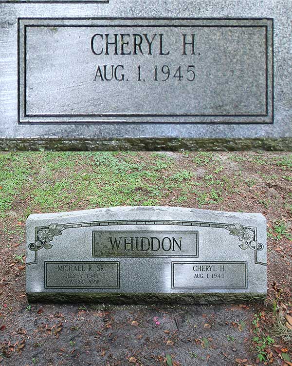 Cheryl H. Whiddon Gravestone Photo