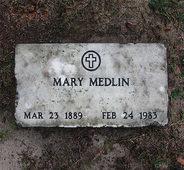 Mary Medlin Gravestone Photo