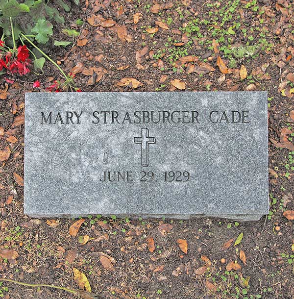 Mary Strasburger Cade Gravestone Photo